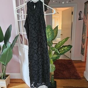 Elegant Black Lace Midi Dress (My Lucky Dress!)